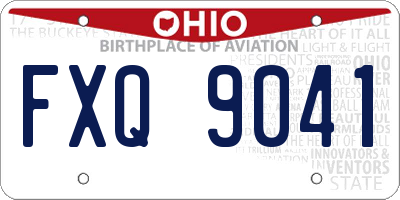OH license plate FXQ9041