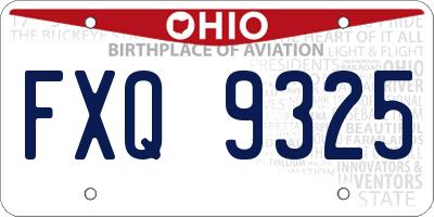 OH license plate FXQ9325