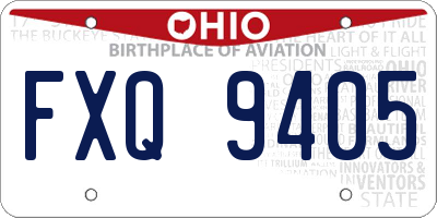 OH license plate FXQ9405