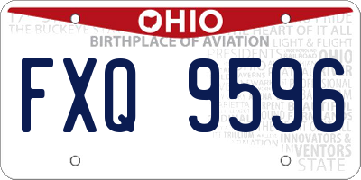 OH license plate FXQ9596