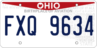 OH license plate FXQ9634