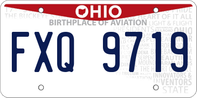 OH license plate FXQ9719