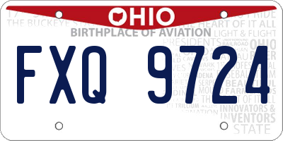 OH license plate FXQ9724