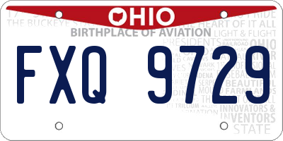 OH license plate FXQ9729