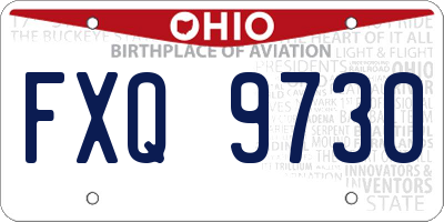 OH license plate FXQ9730