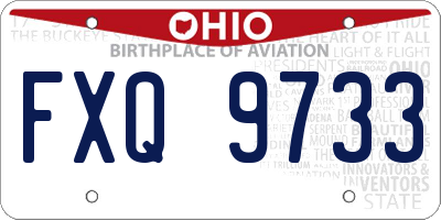 OH license plate FXQ9733