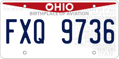 OH license plate FXQ9736
