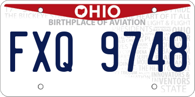 OH license plate FXQ9748