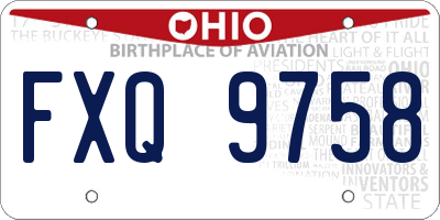 OH license plate FXQ9758
