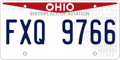 OH license plate FXQ9766