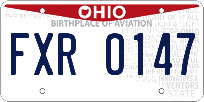 OH license plate FXR0147