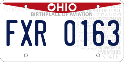 OH license plate FXR0163