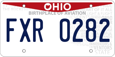 OH license plate FXR0282