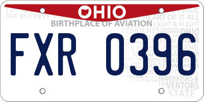 OH license plate FXR0396