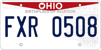 OH license plate FXR0508