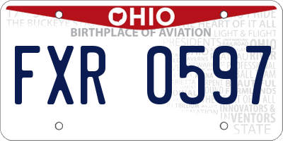 OH license plate FXR0597