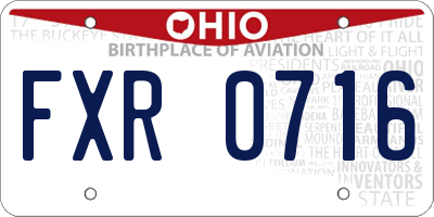 OH license plate FXR0716
