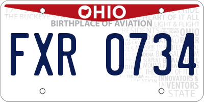OH license plate FXR0734