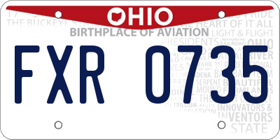 OH license plate FXR0735