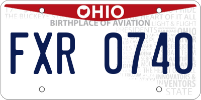 OH license plate FXR0740