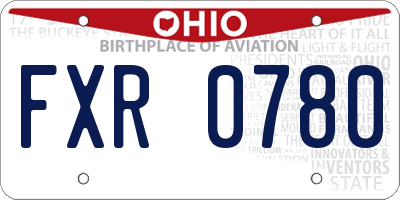 OH license plate FXR0780