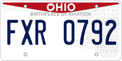 OH license plate FXR0792