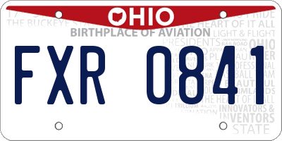 OH license plate FXR0841