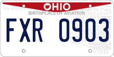 OH license plate FXR0903