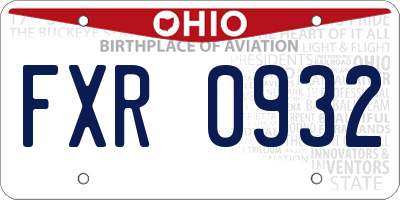 OH license plate FXR0932