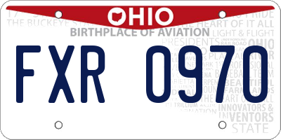 OH license plate FXR0970