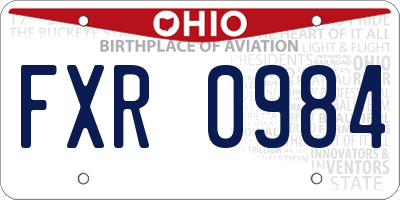 OH license plate FXR0984