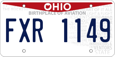 OH license plate FXR1149
