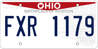 OH license plate FXR1179