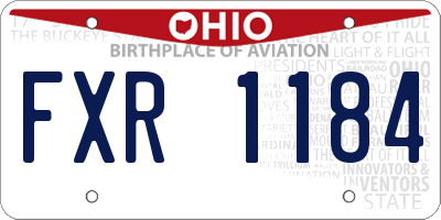 OH license plate FXR1184