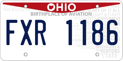 OH license plate FXR1186