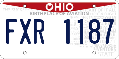OH license plate FXR1187