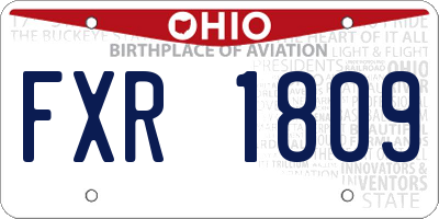 OH license plate FXR1809