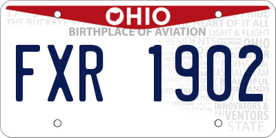 OH license plate FXR1902