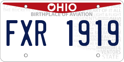 OH license plate FXR1919