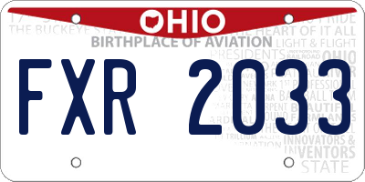 OH license plate FXR2033
