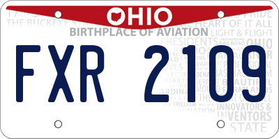 OH license plate FXR2109