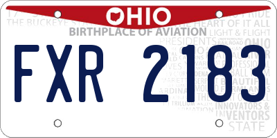 OH license plate FXR2183