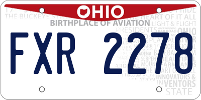 OH license plate FXR2278