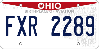 OH license plate FXR2289
