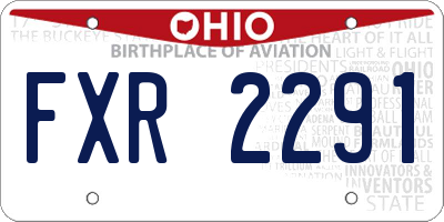 OH license plate FXR2291