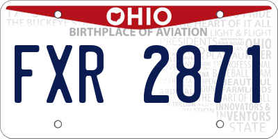 OH license plate FXR2871