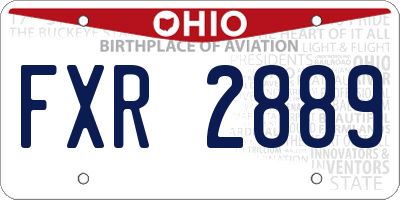 OH license plate FXR2889