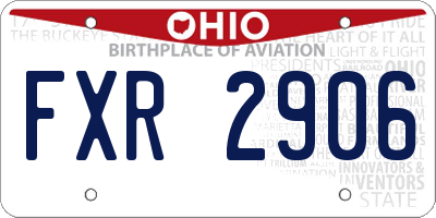 OH license plate FXR2906