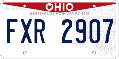 OH license plate FXR2907
