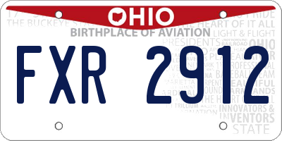 OH license plate FXR2912